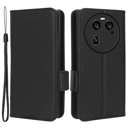 Anti-Dust PU Leather Phone Case for Oppo Find X6 , Litchi Texture Folio Flip Wallet Stand Phone Cover