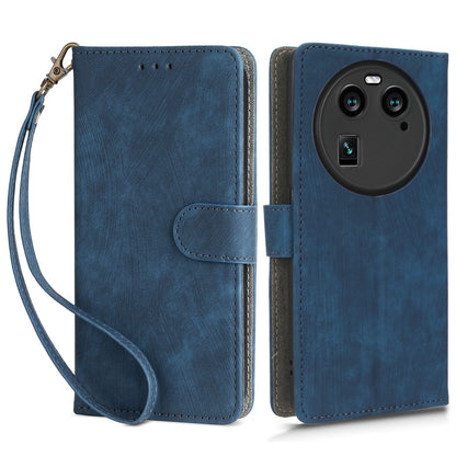 For Oppo Find X6 Shockproof Phone Cover PU Leather RFID Blocking Wallet Stand Case with Strap