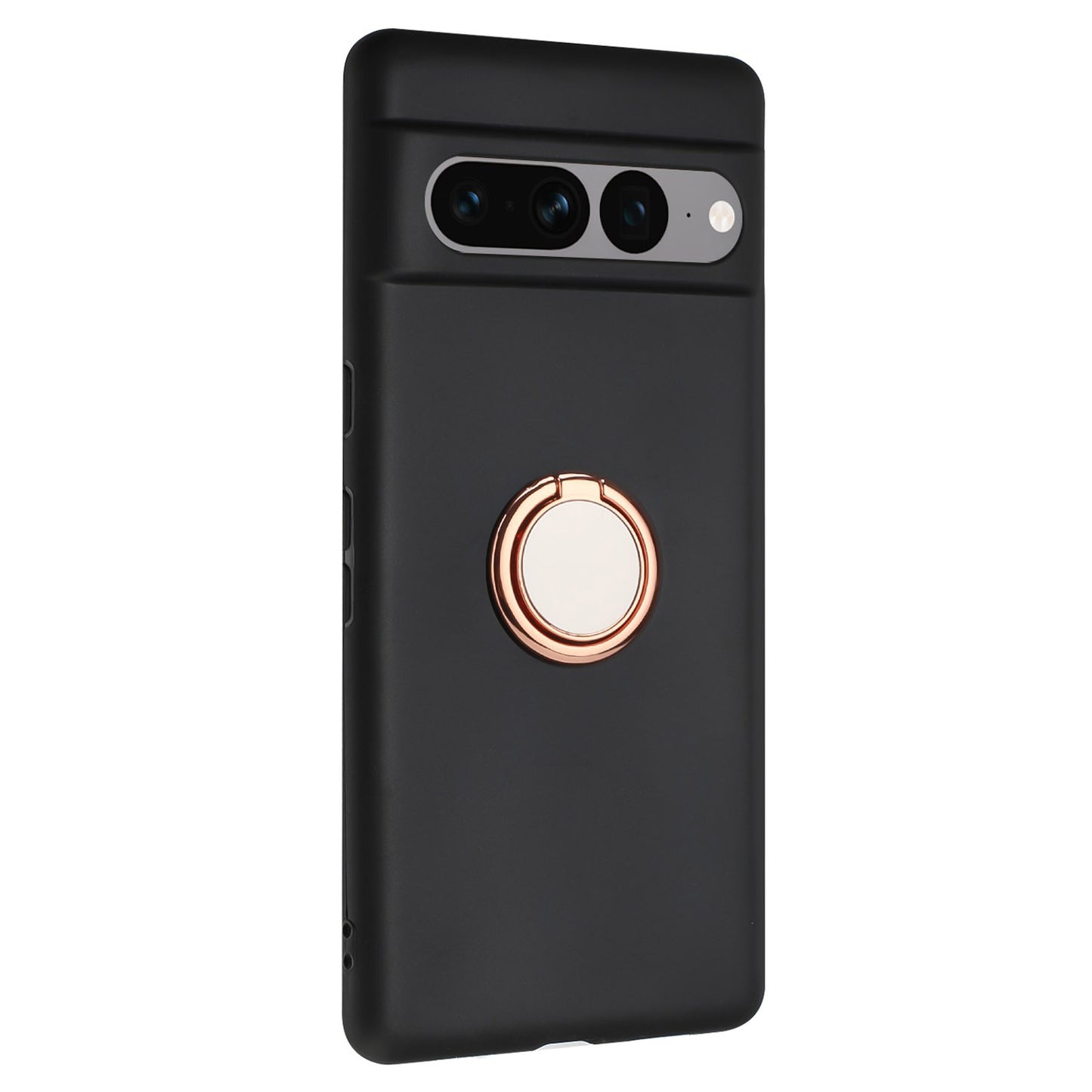 For Google Pixel 7 Pro 5G Back Protector TPU Cover Phone Case with Ring Kickstand Matte Shell