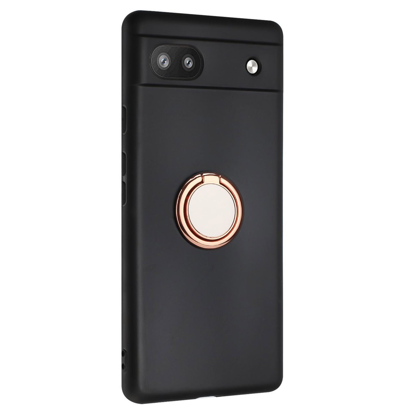 For Google Pixel 7a Matte Back Protector TPU Cover Phone Case with Folding Ring Kickstand