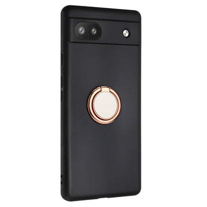 For Google Pixel 7a Matte Back Protector TPU Cover Phone Case with Folding Ring Kickstand