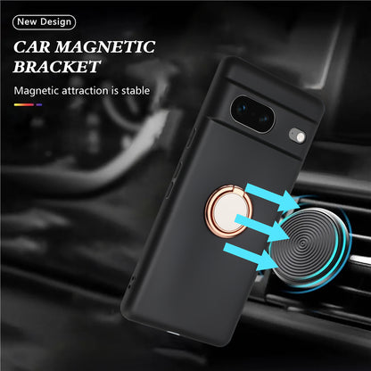 For Google Pixel 8 Shockproof Back Protector TPU Cover Matte Phone Case with Ring Kickstand