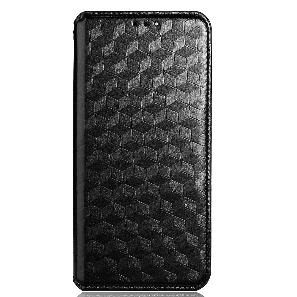 Wallet Case for Oppo Find X6 Imprinted Rhombus Pattern PU Leather+TPU Stand Phone Cover