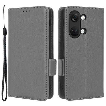PU Leather Case for OnePlus Nord 3 5G / Ace 2V Litchi Texture Folio Flip Wallet Stand Phone Cover