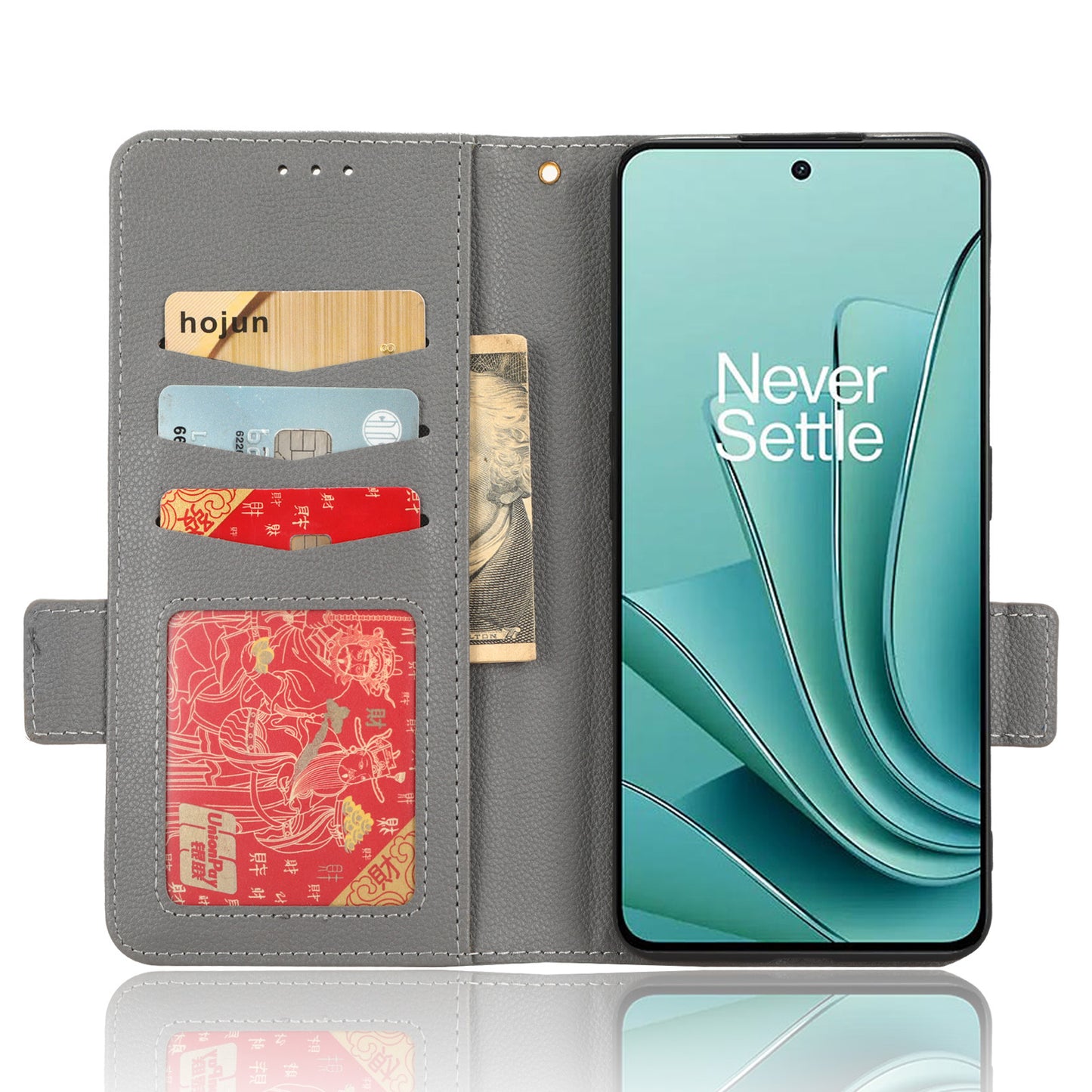 PU Leather Case for OnePlus Nord 3 5G / Ace 2V Litchi Texture Folio Flip Wallet Stand Phone Cover