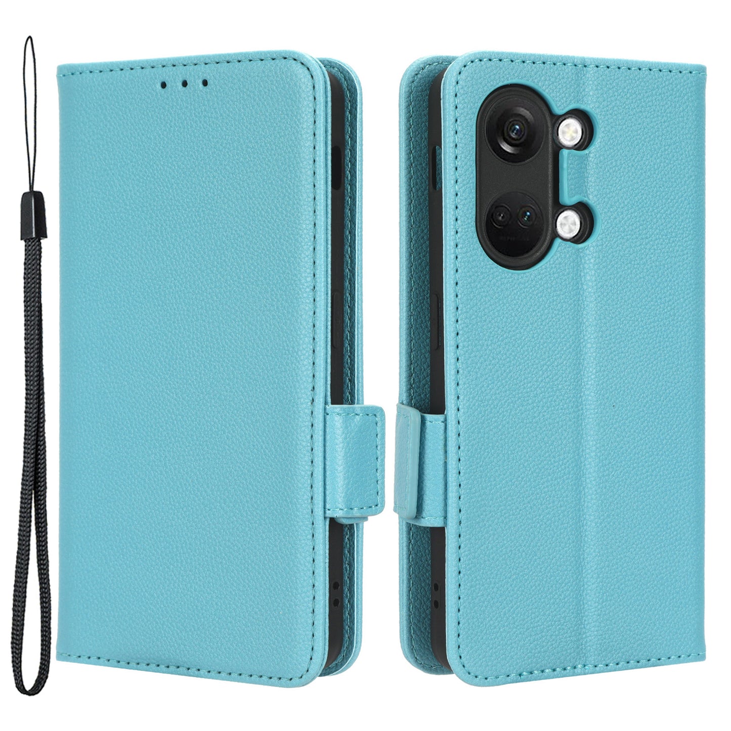 PU Leather Case for OnePlus Nord 3 5G / Ace 2V Litchi Texture Folio Flip Wallet Stand Phone Cover