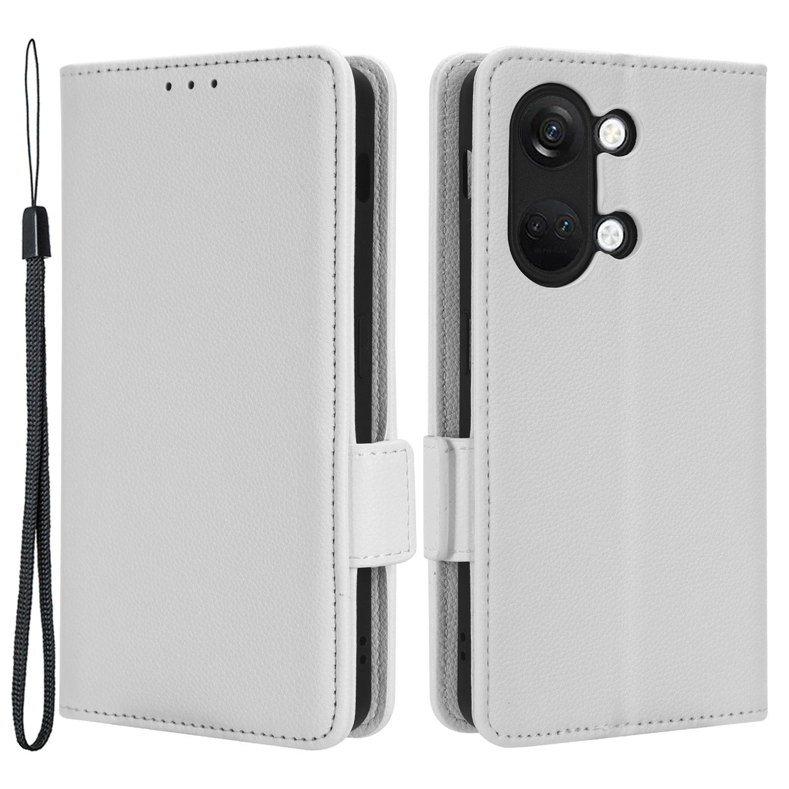 PU Leather Case for OnePlus Nord 3 5G / Ace 2V Litchi Texture Folio Flip Wallet Stand Phone Cover