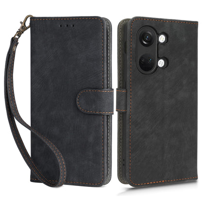 For OnePlus Nord 3 5G / Ace 2V Cell Phone Stand Case PU Leather RFID Blocking Wallet Cover with Strap