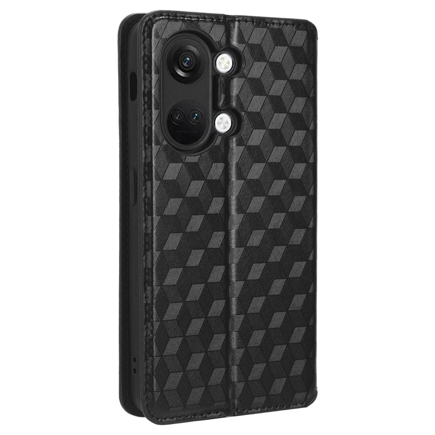 For OnePlus Nord 3 5G / Ace 2V Imprinted Rhombus Pattern PU Leather Phone Cover Stand Phone Wallet Case