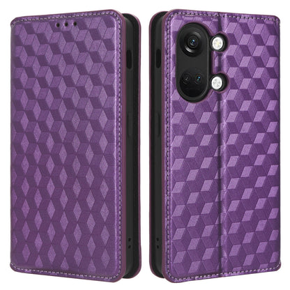 For OnePlus Nord 3 5G / Ace 2V Imprinted Rhombus Pattern PU Leather Phone Cover Stand Phone Wallet Case