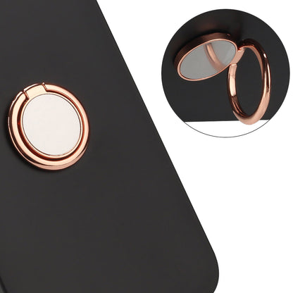 For Samsung Galaxy A33 5G Mirror-like Ring Kickstand TPU Case Matte Phone Cover Support Car Magnet Mount