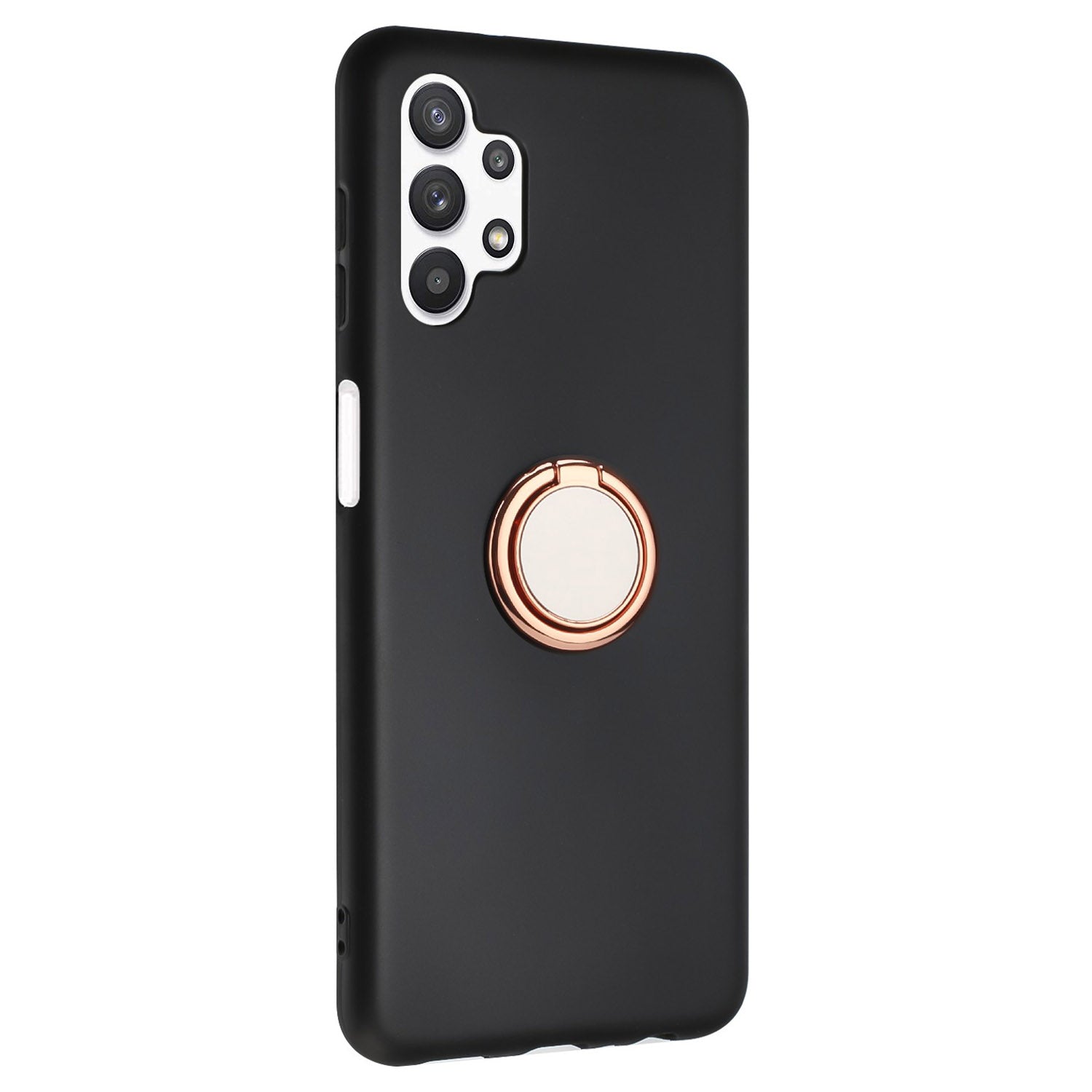 For Samsung Galaxy A32 5G / M32 5G Mirror-like Ring Kickstand Fingerprint Free TPU Case Matte Phone Cover