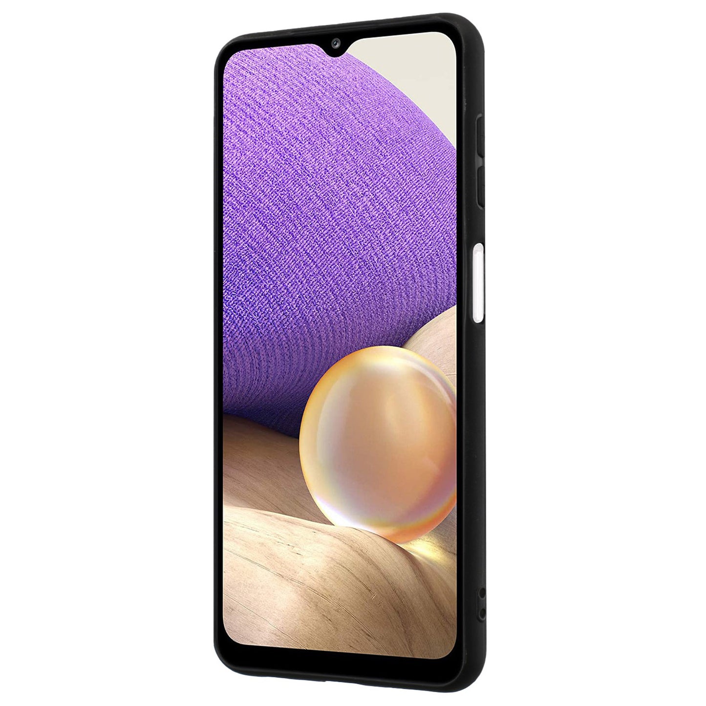 For Samsung Galaxy A32 5G / M32 5G Mirror-like Ring Kickstand Fingerprint Free TPU Case Matte Phone Cover