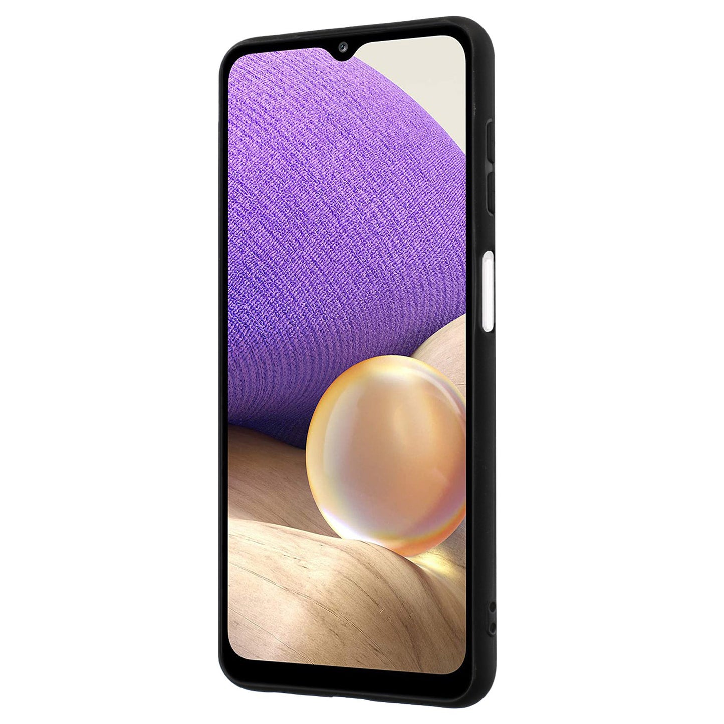 Matte Phone Cover for Samsung Galaxy A32 4G (EU Version) Drop-proof Mirror-like Ring Kickstand TPU Case