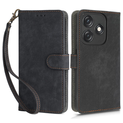 For Tecno Spark 10C RFID Blocking Wallet Cover Phone Stand Case PU Leather Shell with Strap