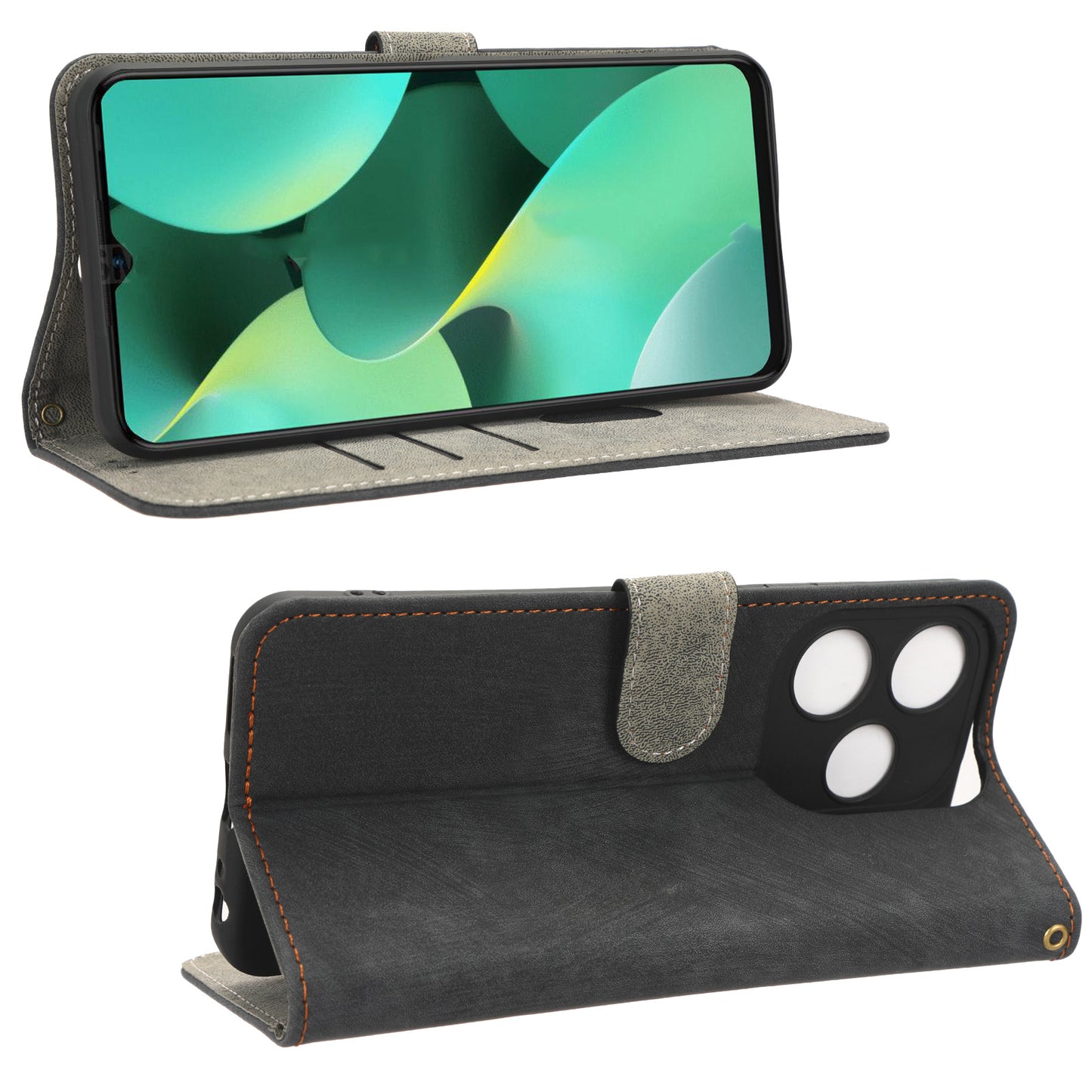 For Tecno Spark 10C RFID Blocking Wallet Cover Phone Stand Case PU Leather Shell with Strap