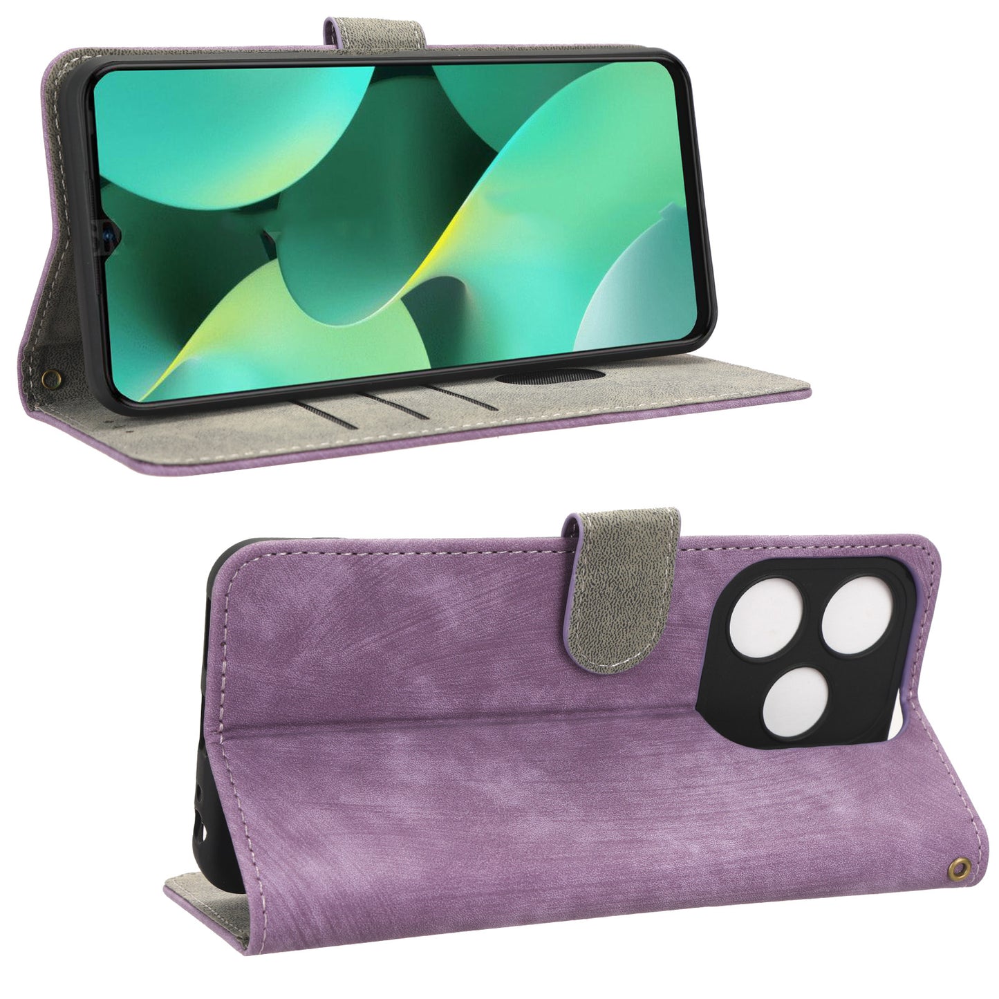 For Tecno Spark 10C RFID Blocking Wallet Cover Phone Stand Case PU Leather Shell with Strap