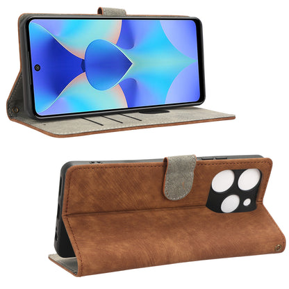 For Tecno Spark 10 Pro KI7 Mobile Phone Cover Stand Case PU Leather RFID Blocking Wallet with Strap