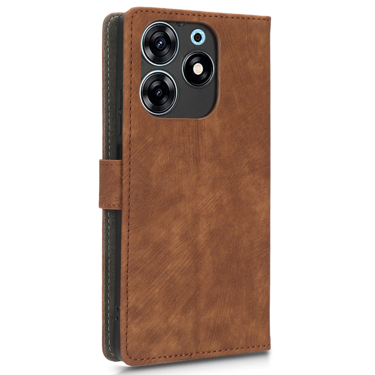 For Tecno Spark 10 Pro KI7 Mobile Phone Cover Stand Case PU Leather RFID Blocking Wallet with Strap