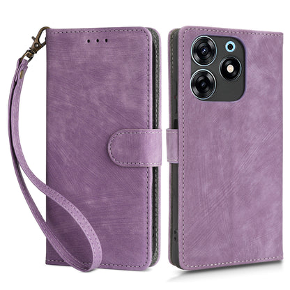 For Tecno Spark 10 Pro KI7 Mobile Phone Cover Stand Case PU Leather RFID Blocking Wallet with Strap