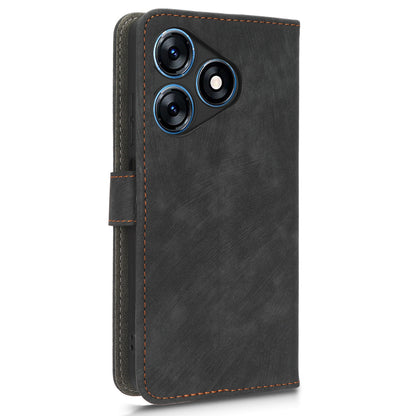 RFID Blocking Wallet Cover for Tecno Spark 10 , Phone Stand Anti-Scratch PU Leather Cell Phone Case with Strap