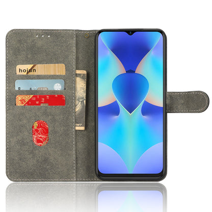 RFID Blocking Wallet Cover for Tecno Spark 10 , Phone Stand Anti-Scratch PU Leather Cell Phone Case with Strap