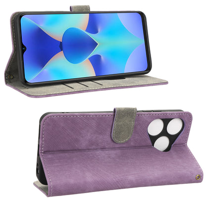 RFID Blocking Wallet Cover for Tecno Spark 10 , Phone Stand Anti-Scratch PU Leather Cell Phone Case with Strap