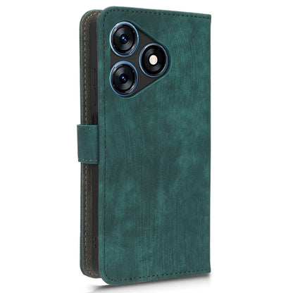 RFID Blocking Wallet Cover for Tecno Spark 10 , Phone Stand Anti-Scratch PU Leather Cell Phone Case with Strap