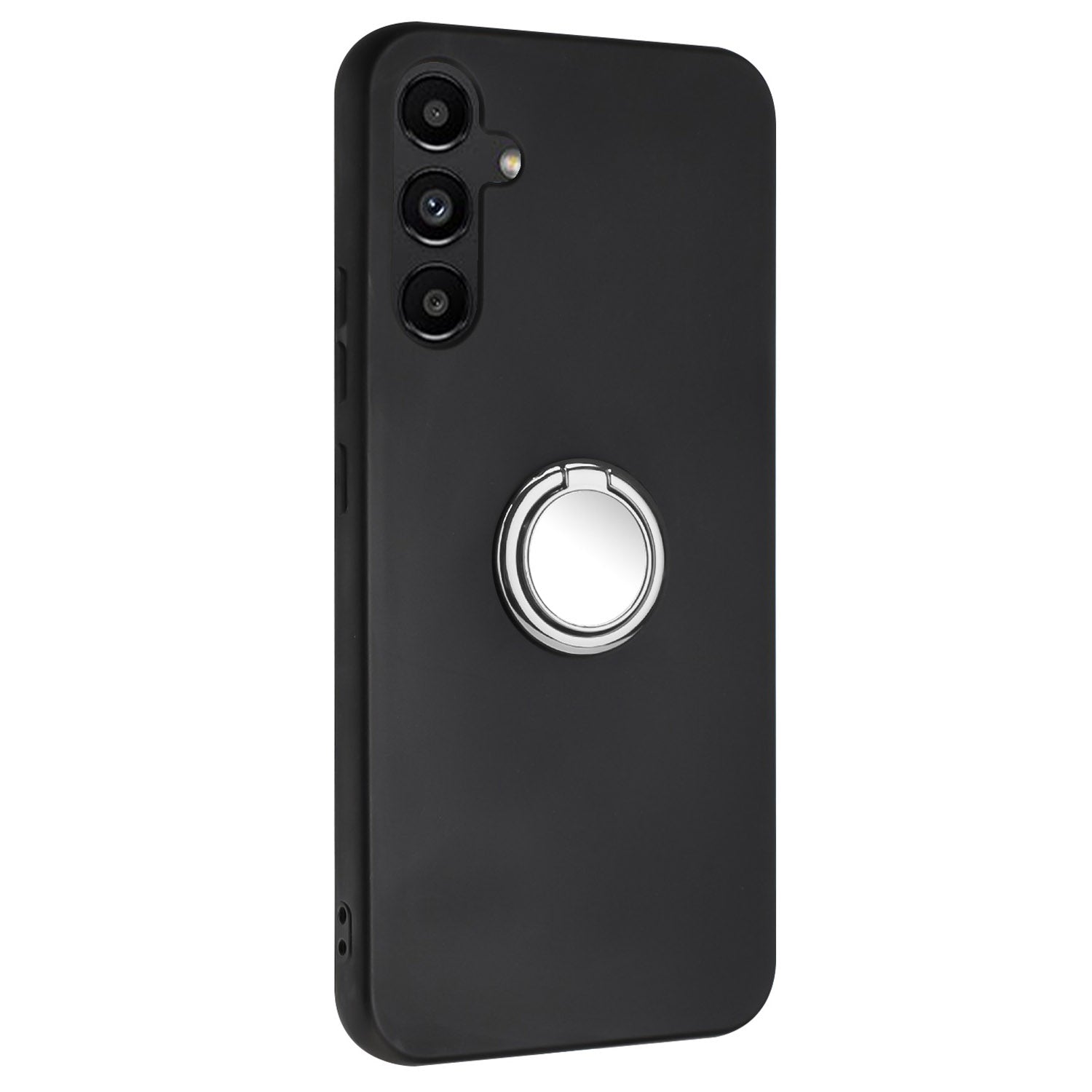 Protective Shell for Samsung Galaxy A34 5G , Mirror-like Ring Kickstand Case Matte TPU Phone Cover