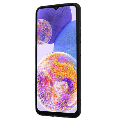 Protective Shell for Samsung Galaxy A53 5G Anti-scratch Mirror-like Ring Kickstand Case Matte TPU Phone Cover