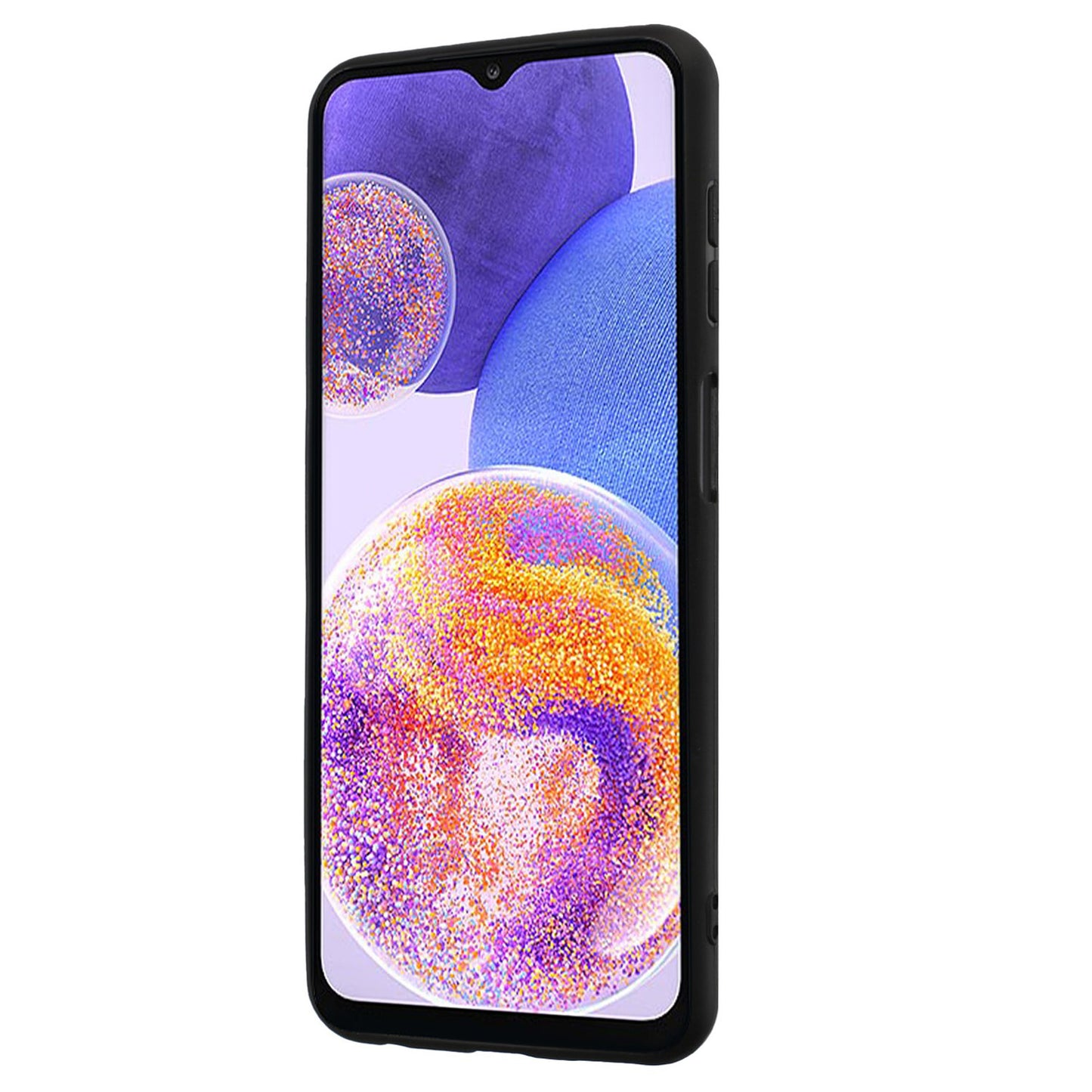 For Samsung Galaxy A73 5G Mirror-like Ring Kickstand TPU Case Matte Phone Anti-drop Cover