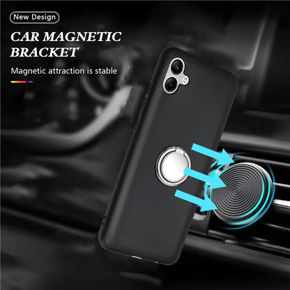 For Samsung Galaxy A04e 4G / F04 4G / M04 4G Phone Cover, Matte TPU Case with Ring Kickstand