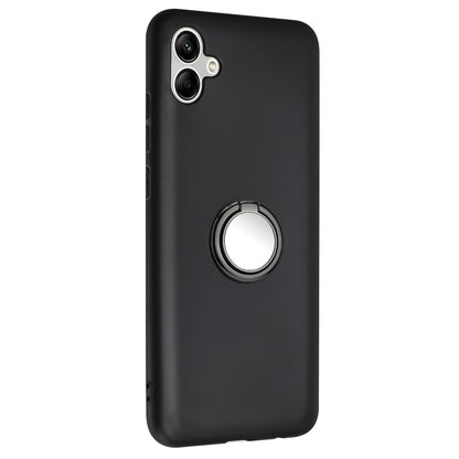 For Samsung Galaxy A04e 4G / F04 4G / M04 4G Phone Cover, Matte TPU Case with Ring Kickstand