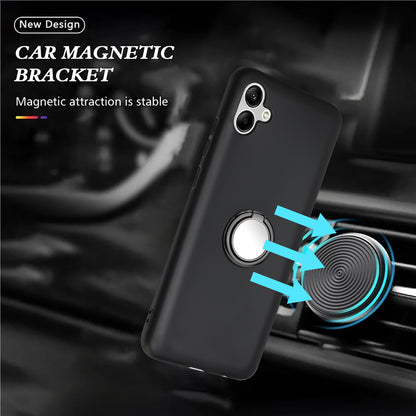 For Samsung Galaxy A04e 4G / F04 4G / M04 4G Phone Cover, Matte TPU Case with Ring Kickstand