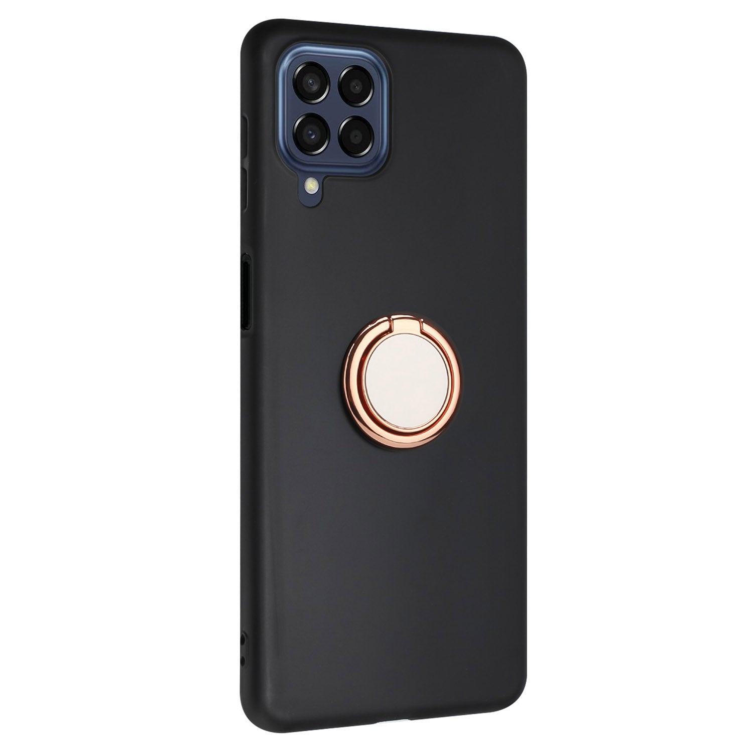 Matte Phone Case for Samsung Galaxy A12 / M12 Fall-proof TPU Back Cover with Ring Kickstand