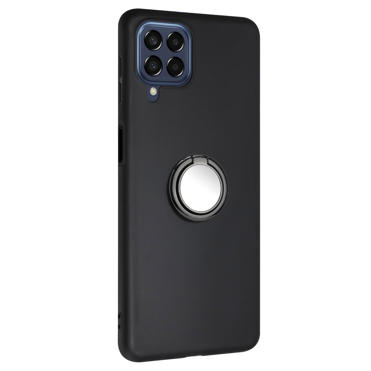 Matte Phone Case for Samsung Galaxy A12 / M12 Fall-proof TPU Back Cover with Ring Kickstand