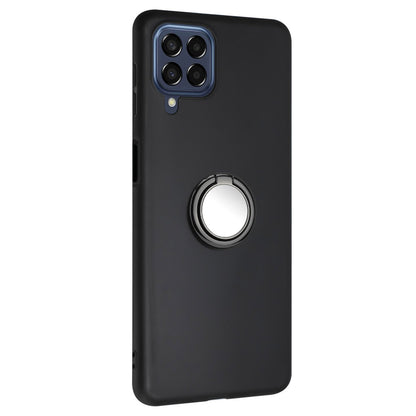 Matte Phone Case for Samsung Galaxy A12 / M12 Fall-proof TPU Back Cover with Ring Kickstand