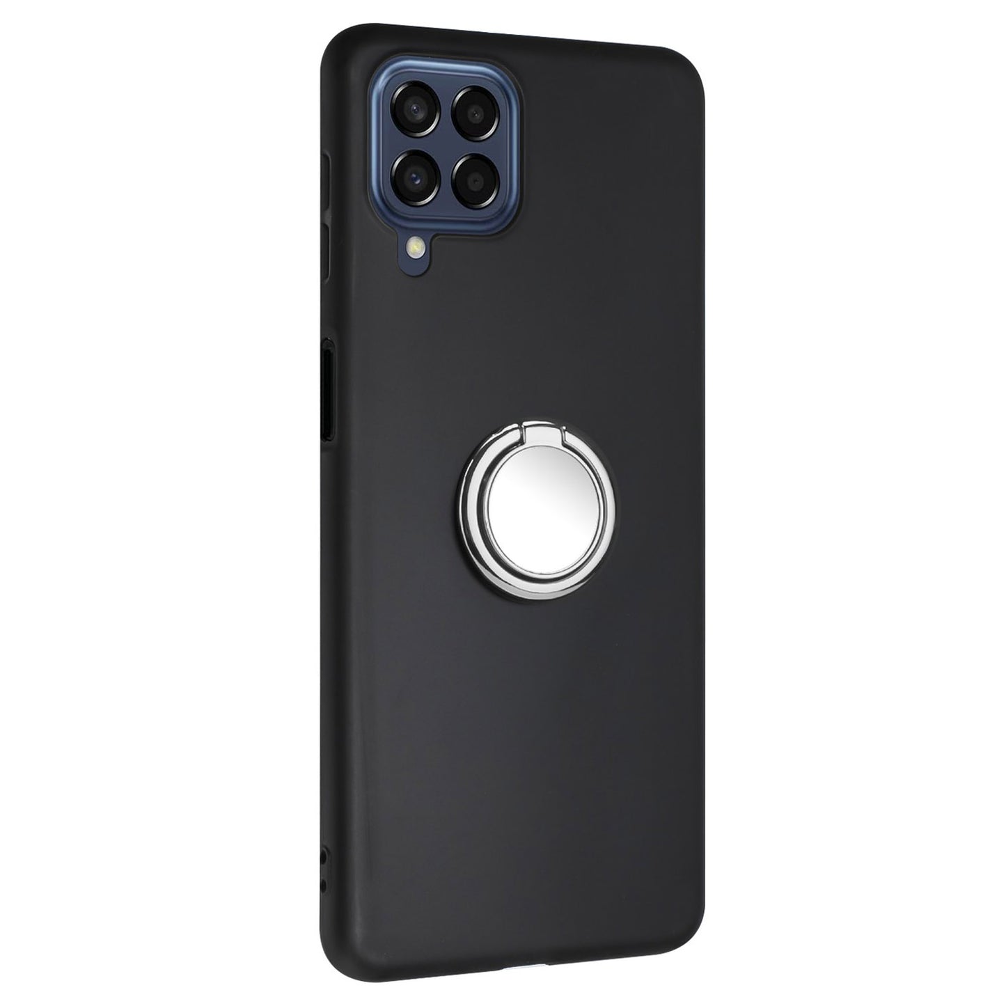 Matte Phone Case for Samsung Galaxy A12 / M12 Fall-proof TPU Back Cover with Ring Kickstand