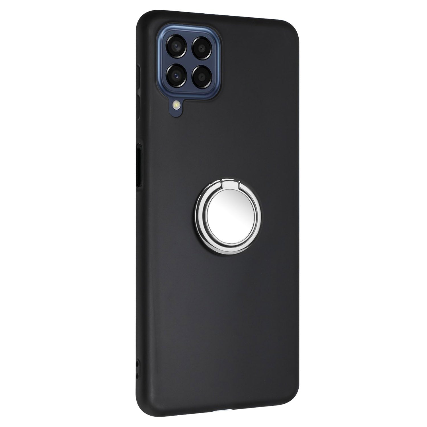 Matte Phone Case for Samsung Galaxy A12 / M12 Fall-proof TPU Back Cover with Ring Kickstand