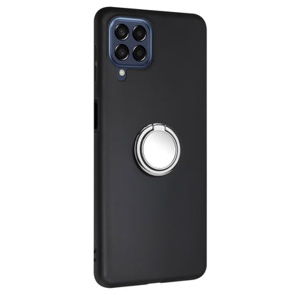 Matte Phone Case for Samsung Galaxy A12 / M12 Fall-proof TPU Back Cover with Ring Kickstand