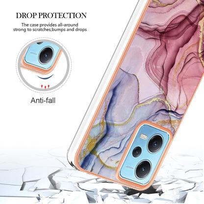 For Xiaomi Redmi Note 12 5G (China) / (India) / (Global) / Poco X5 5G YB IMD Series-16 Style E Phone Case 2.0mm Electroplating IMD Marble Pattern TPU Cover