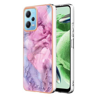For Xiaomi Redmi Note 12 5G (China) / (India) / (Global) / Poco X5 5G YB IMD Series-16 Style E Phone Case 2.0mm Electroplating IMD Marble Pattern TPU Cover