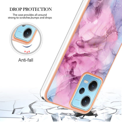 For Xiaomi Redmi Note 12 5G (China) / (India) / (Global) / Poco X5 5G YB IMD Series-16 Style E Phone Case 2.0mm Electroplating IMD Marble Pattern TPU Cover