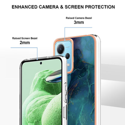 For Xiaomi Redmi Note 12 5G (China) / (India) / (Global) / Poco X5 5G YB IMD Series-16 Style E Phone Case 2.0mm Electroplating IMD Marble Pattern TPU Cover