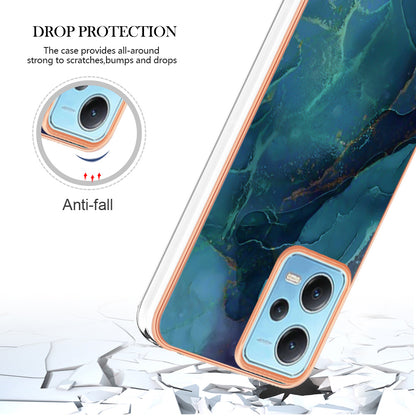 For Xiaomi Redmi Note 12 5G (China) / (India) / (Global) / Poco X5 5G YB IMD Series-16 Style E Phone Case 2.0mm Electroplating IMD Marble Pattern TPU Cover