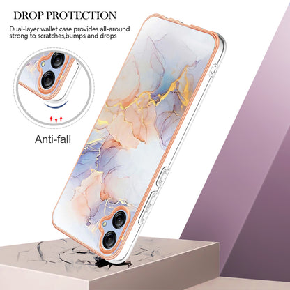 YB IMD Series-1 for Samsung Galaxy A04e 4G / F04 4G / M04 4G IMD TPU Phone Case Electroplating Marble Floral Pattern Cover