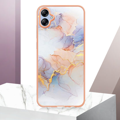 YB IMD Series-1 for Samsung Galaxy A04e 4G / F04 4G / M04 4G IMD TPU Phone Case Electroplating Marble Floral Pattern Cover