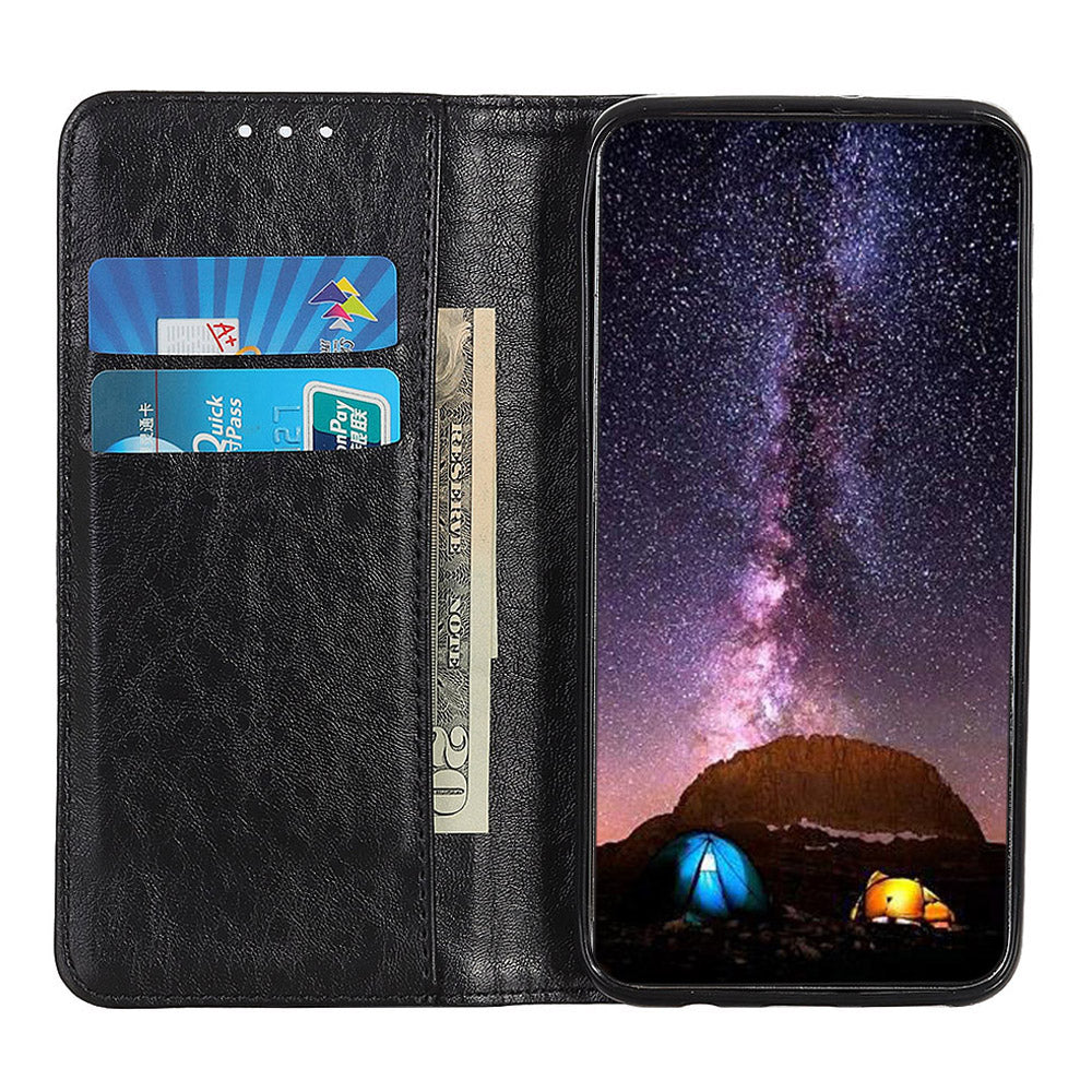 For Nokia G22 Magnetic Anti-Scratch PU Leather Phone Cover Wallet Stand Crazy Horse Texture Phone Case
