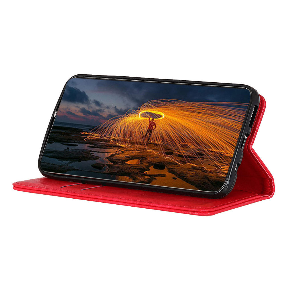 For Nokia G22 Magnetic Anti-Scratch PU Leather Phone Cover Wallet Stand Crazy Horse Texture Phone Case