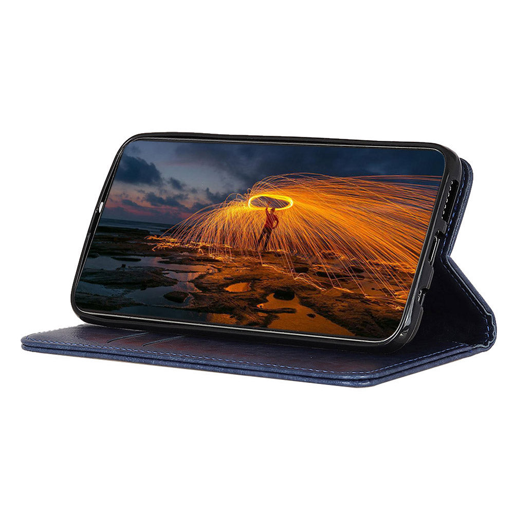 For Nokia G22 Magnetic Anti-Scratch PU Leather Phone Cover Wallet Stand Crazy Horse Texture Phone Case